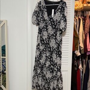 Sanctuary Black and Gray Floral Maxi Dress